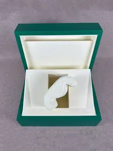 Luxury Green Leather Watch Box, Single Watch Storage Case, Dustproof Gift Box for Men Women No Logo