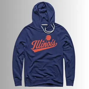 Retro IIlini Basketball Script Hoodie, Game Day Ready Shirt, Gift for Fans, Trending Us Streetwear, Viral on Tiktok Menswear Long Sleeve Casual Pullover