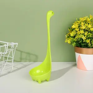 Dinosaur Design Long Handle Standing Spoon, 1 Count Creative Dinosaur Shaped Solid Color Soup Spoon, Kitchen Utensil For Home Kitchen
