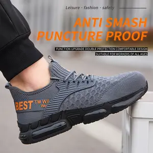 Hot seller for 2026! Men’s ultra-light steel toe safety shoes—impact resistant and puncture-resistant, breathable so feet don’t get stuffy, non-slip even in rain—an essential for work sites!