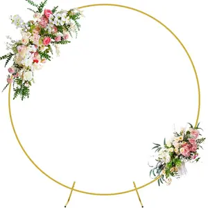 Metal Round Wedding Arch Kit, Flower Decor Balloon Arch Stand, Photo Background Decoration for Wedding & Party & Graduation & Birthday, Balloon Arch Backdrop