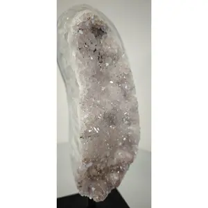 Druzy Lavender Amethyst with Blue Banded Agate and Stalactite - Brazil