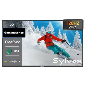 SYLVOX Outdoor TV, 4K 120Hz Smart Google TV with Dolby Vision, Dobly Atmos, IP55 Waterproof, 1000nits Brightness TV for Partial Sun Area (Gaming, Latest Model)