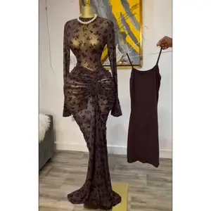Autumn and winter clothing 2025 Women Long Sleeve Long Dress Fall Evening Birthday Sexy Party Dresses