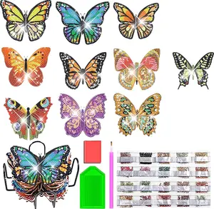 10 PCS 5D Diamond Art Coasters Kit with Holder, Beginner-Friendly DIY Diamond Painting Cup Mats, Handmade Craft for Home Table Decor & Gifting