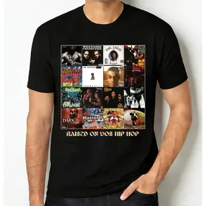 100% Cotton Unisex Fashion "Raised on 90s Hip Hop" Softstyle T-Shirt, Vintage Graphic Tee Deal Gift for Hip Hop Music Lovers