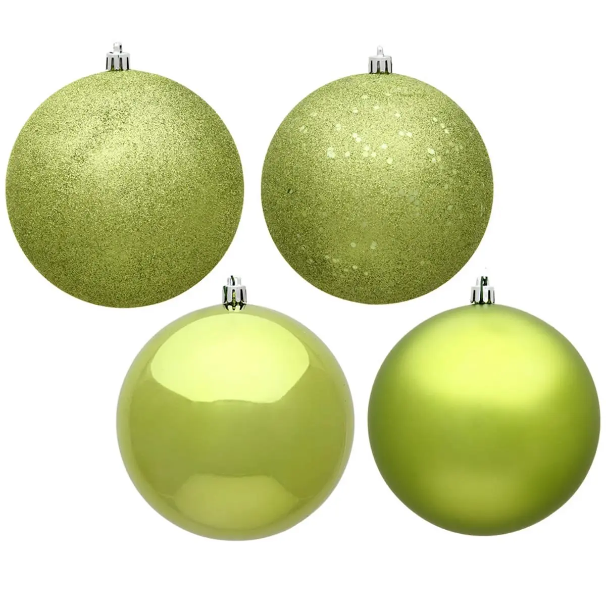212 MAIN Plastic Round Christmas Ornament Balls - 2.4 in., Lime Finish, Assorted Colors, 24 Pieces Boxed Set, Holiday Ornament Christmas Decor for Home Festive Decoration