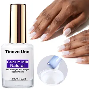 Tinovo Uno New Arrival 12ml Calcium Nail Strengthening Agent, Long Lasting, Natural Quick Drying, Milky White, No Need UV/LED Curing, Strengths Nails and Prevents Breakage, Nail Care Oil, Nail Care Liquid