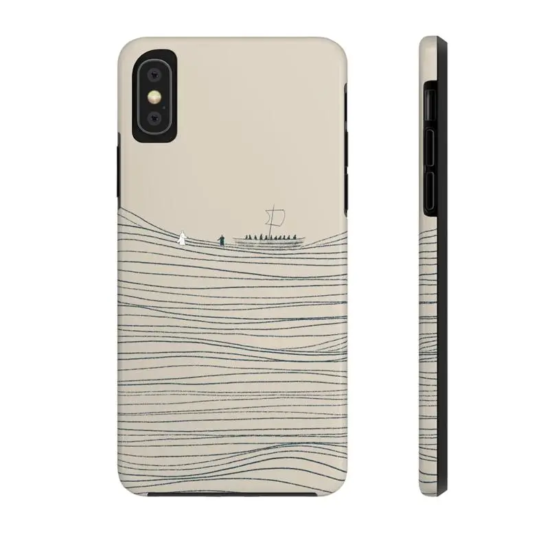 Polycarbonate Hard Christian Jesus & Peter Walk on Water Bible Sketch Art Smartphone Case, Camera-Protective Minimalist iPhone Cover for 11/12/13/14/15/16/17 Pro-ProMax-Plus-Air, Durable Accessory Gift