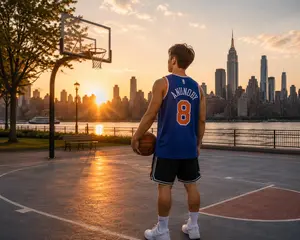 "Anunoby Finals Edition 8" New York Style Mesh Jersey Tank Top, Vintage Basketball Streetwear Essential