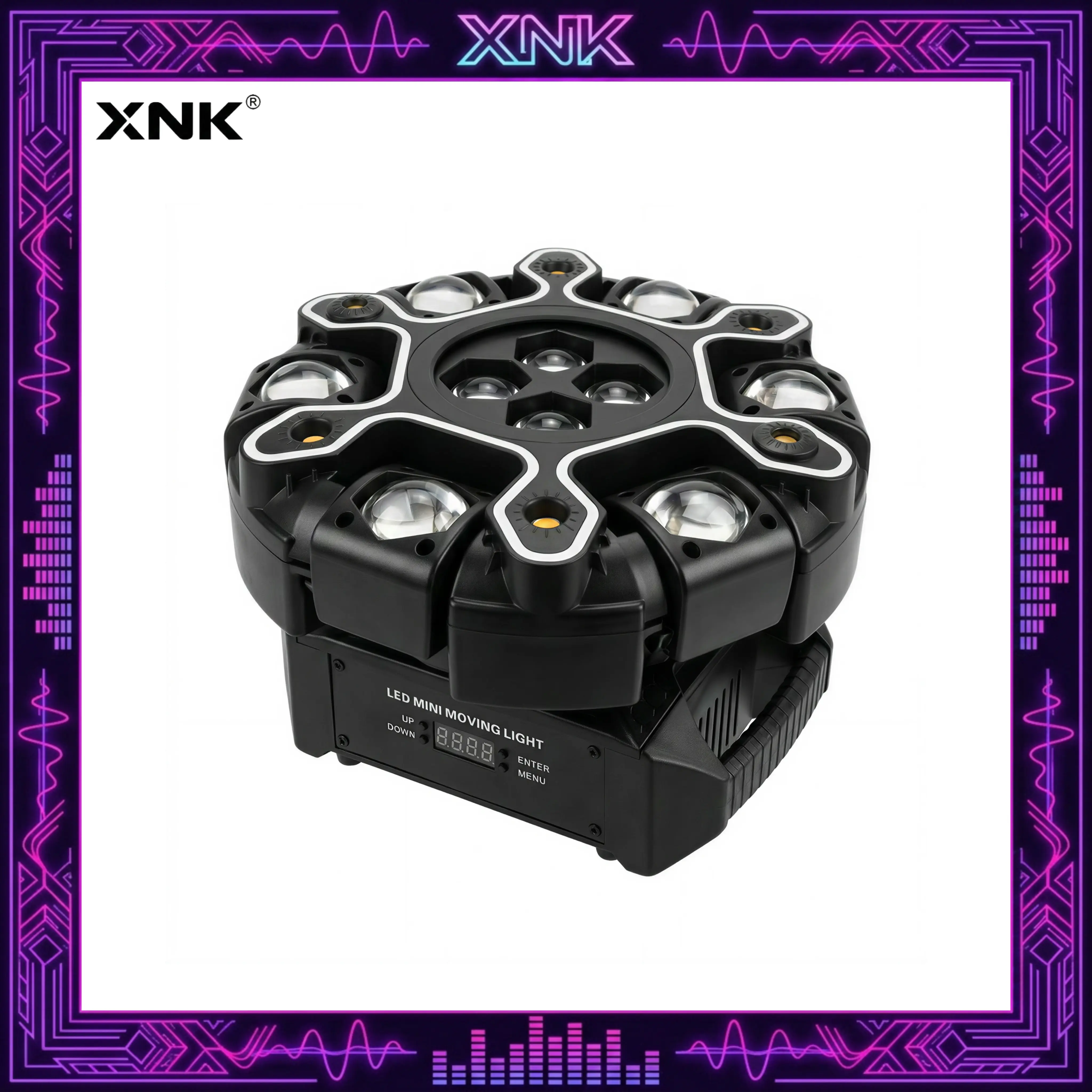 XNK Mother's Day 200W Moving Head DJ Light –12 Arms RGBW LED, 4‑in