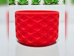 Red Glitter - WAFFLE Silicone Tumbler Boot