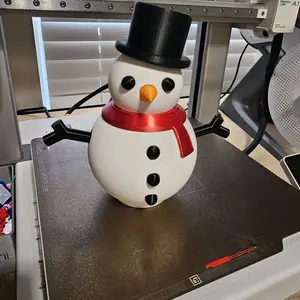 3D Printed Snowman Hitch Cover Fits 2" Trailer Ball with Festive Design and Durable Construction