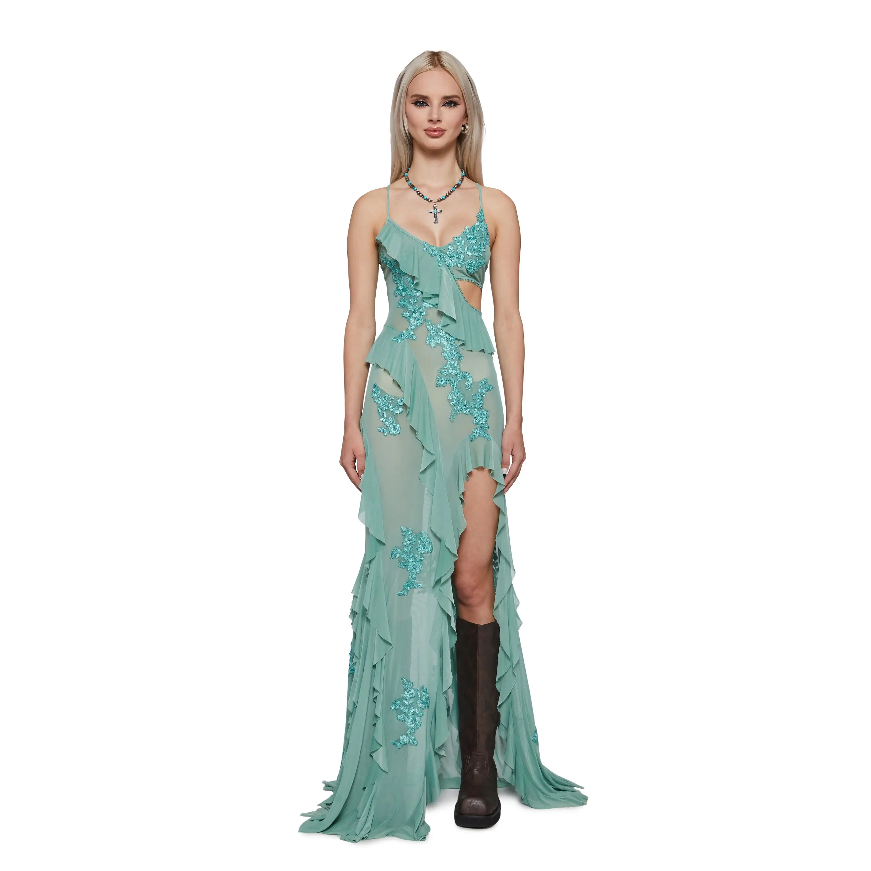 Rebel Mon Amour Maxi Dress - Aqua