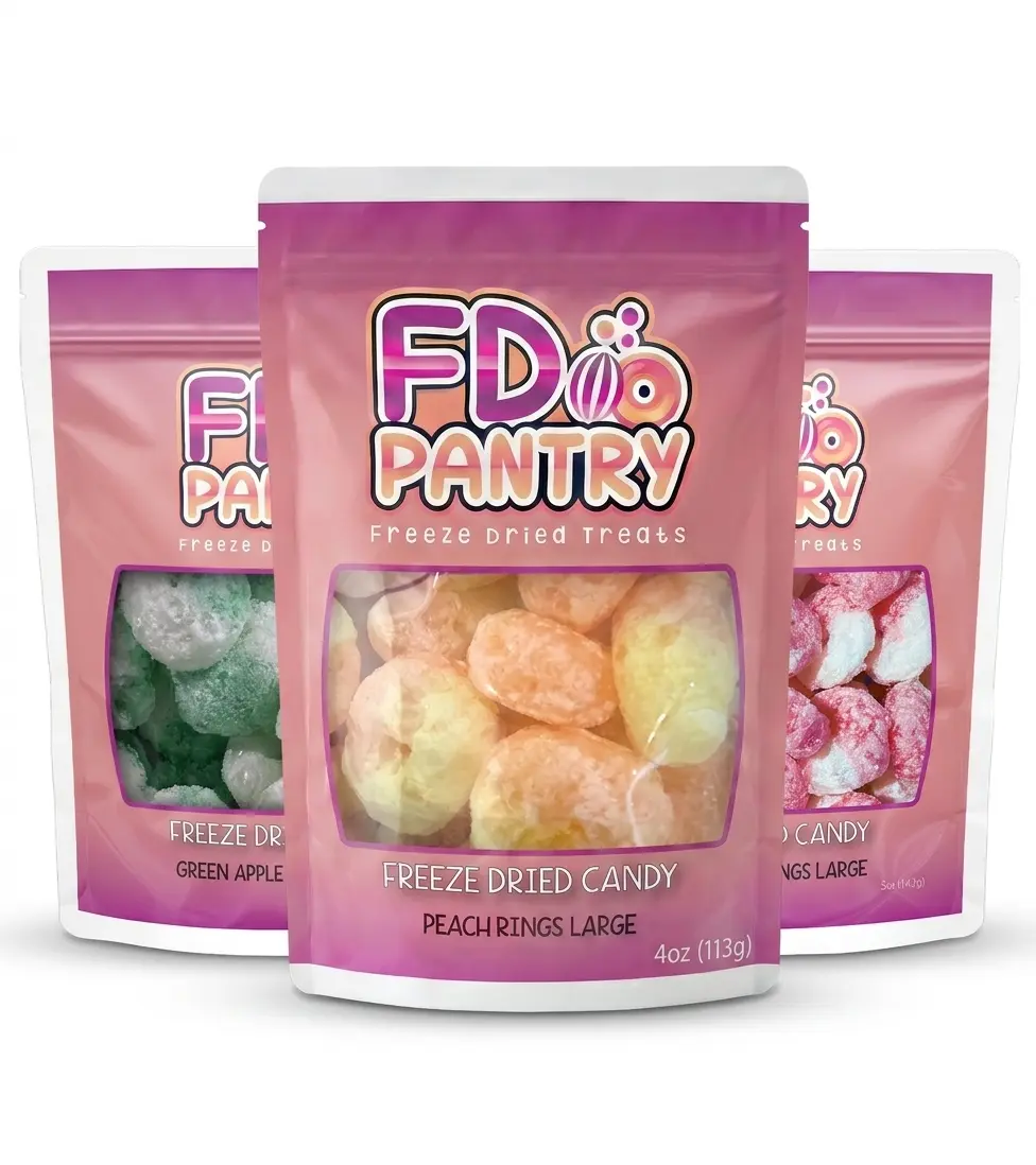 FD Pantry Freeze-Dried Rings Candy – Choose Flavor Peach, Apple, or Watermelon  Sweet Crunchy Candy Snack Sharable Treat