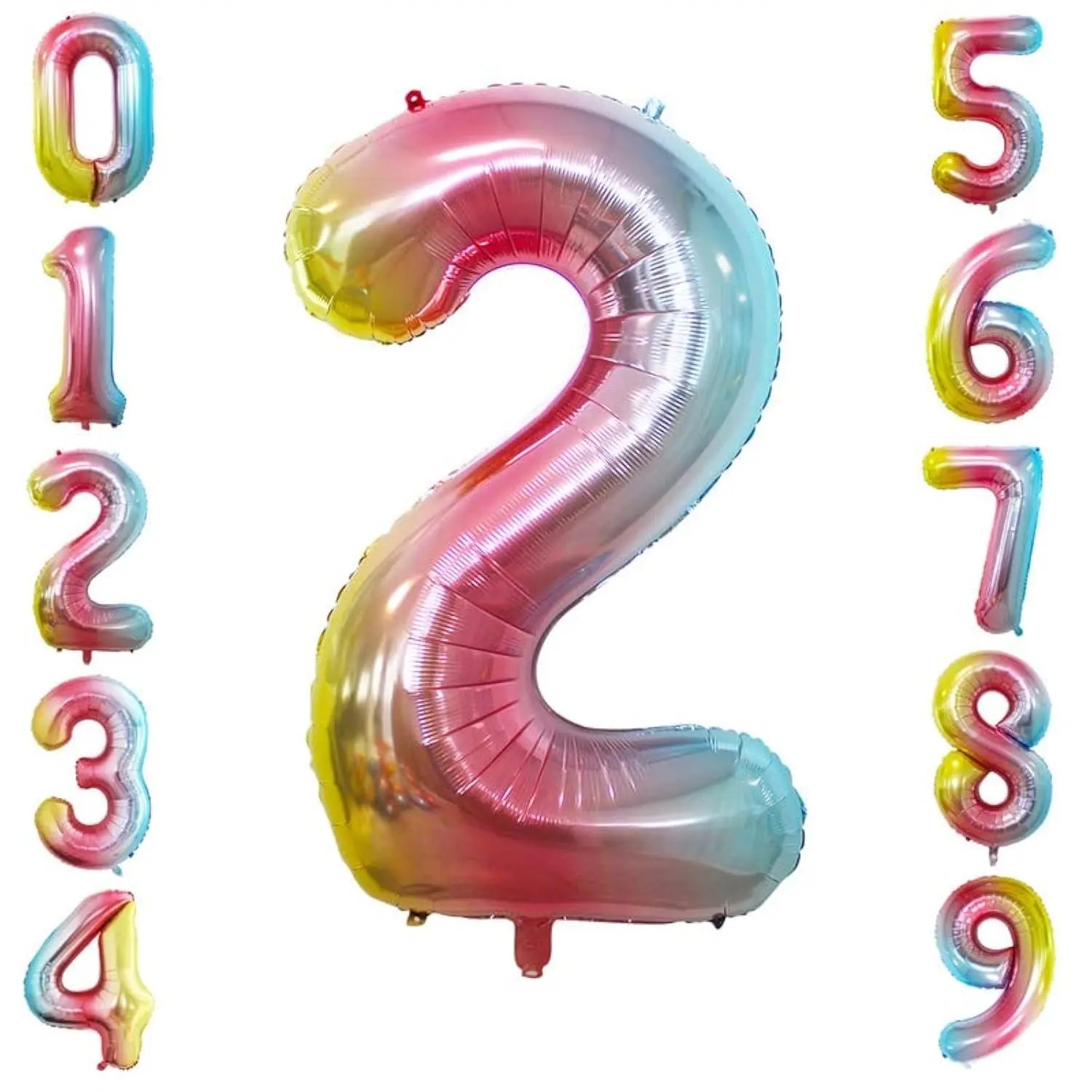 2 Pcs 42 Inch Rainbow Foil Balloons Number 2,Huge Number Balloons For 2Nd 22Nd Birthday Party Supplies Anniversary Decorations