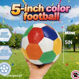 5 Inch Colorful Football, PU Material Waterproof Anti-Dirty, Soft Touch and Grip, Indoor Outdoor Use, Entertainment Interactive Equipment