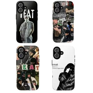 Yeat Rapper Custom Collage Streetwear Rubber Phone Casing, Shockproof Heavy-Duty Drop-Resistant Protective Polycarbonate Cover, Hip Hop Fan Gift, for iPhone 11 12 13 14 15 16 17 Pro Max Plus
