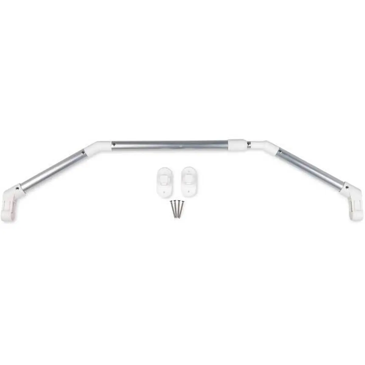 CAMCO Aluminium-Plastic Shower Curtain Extender Rod - Brushed Finish, Rotating Design, Adjustable Extendable Pole, Bathroom Shower Equipment, Includes Mounting Screws