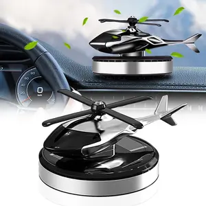 Car Air Fresheners with Solar Rotating, Helicopter Solar Energy Rotating Aromatherapy Aviation Al Alloy Diffuser, Creative small gifts, Car Perfume Decoration, Relieve Stress and Purifie Odors, Use at Car, office and Home