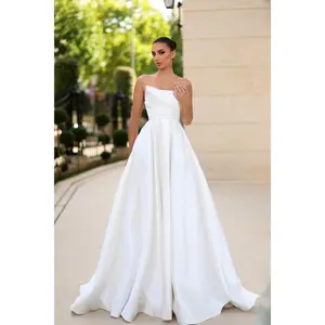 Tina Holly TE302 Wedding A-Line Strapless Sweetheart Pleated Mikado Dress