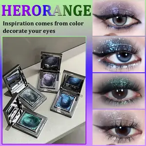 HERORANGE Popular Monochrome eye shadow Pearl/Metal/Matte Multi effect eye shadow Texture Fine Soft Natural Waterproof Sweat proof Create Exquisite Exaggerated Eye Makeup Music Festival Party Holiday Stage Performance Essential Glitter Shimmer Eyeshadow