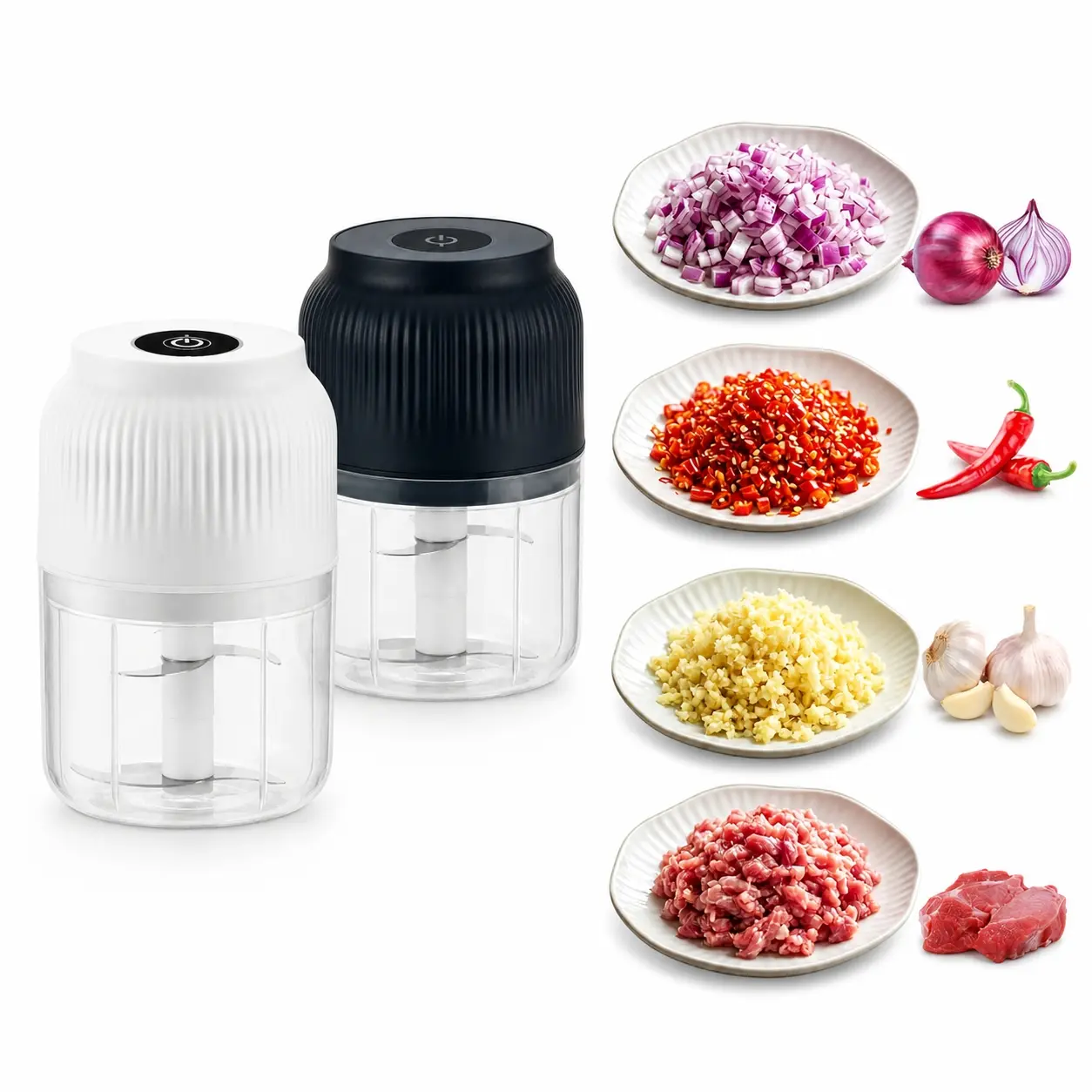 Electric Food Shredder, Mini Meat Grinder, Garlic Puree Maker,  Portable Kitchen Gadget, for Minced Meat, Vegetable, Onion, Ginger, Chili