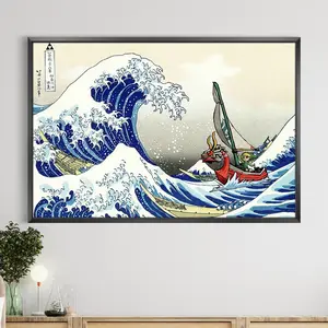 The Legend of Zelda Windwaker Game Poster, The Great Wave off Kanagawa Smooth Surface Video Game Posters