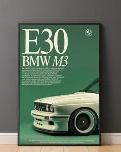 [Sale off up to 65%][Free Ship][No Frame] E30 M3 Poster, Classic Car Wall Art, Vintage Motorsport Print, Automotive Home Decor