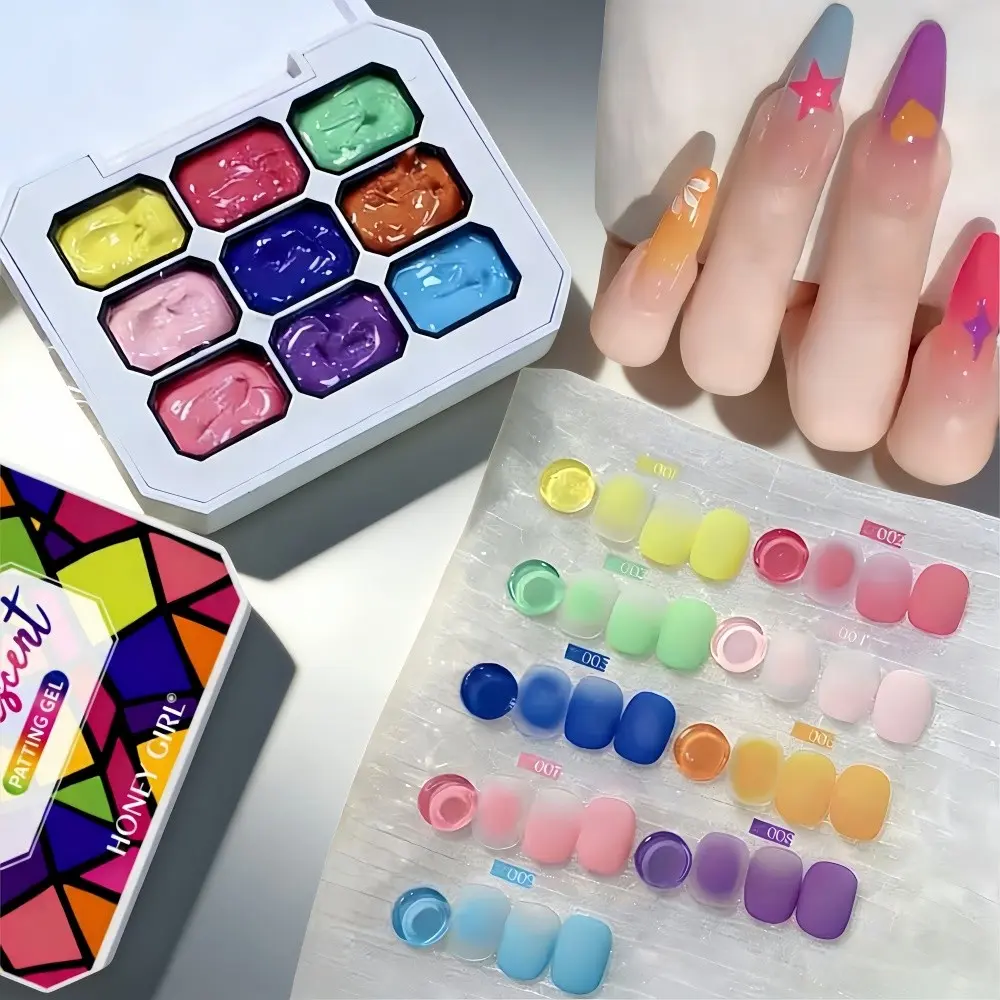 Y2K Nail Gel Set Gel Polish Rainbow Dopamine Series High Saturation Shiny LED Nail DIY Design Nail Art Manicure, Non-Flammable Liquid, Single Unit