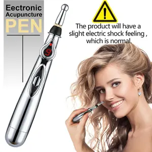 Electric Pulse Massage Pen with 9 Adjustable Intensity Levels, Replaceable Massage Head, Professional Massager for Women & Men, Ships Without Batteries (Caution: Electric Shock-Like Sensation)