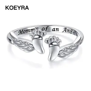 2025erptkAdjustable Letter & Wing Design Cuff Ring, Fashionable Jewelry for Women, Elegant All-match Fashion Accessories for Daily Wear, Personalized Angel Ring, Engraved RingLatest..Hottest New; Fashion