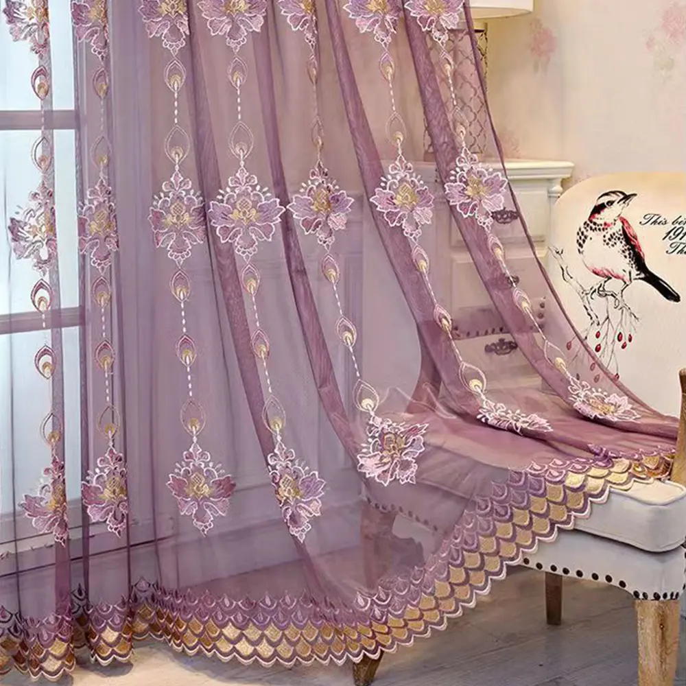 Wave Pattern Jacquard Curtain, 2 Counts Semi-sheer Curtain, Luxury Privacy Window Screen for Living Room, Bedroom, Balcony