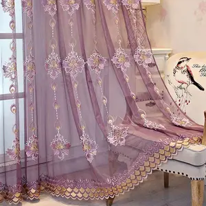 Wave Pattern Jacquard Curtain, 2 Counts Semi-sheer Curtain, Luxury Privacy Window Screen for Living Room, Bedroom, Balcony