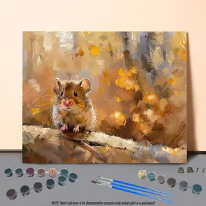 Frameless DIY Painting By Numbers Kit, 1 Set Hamster Pattern Paint By Numbers Kit, Wall Art Painting for Home Living Room Bedroom Decor