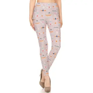 Teepee Print, High Rise, Fitted Leggings, With An Elastic Waistband Multi