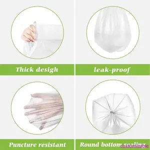 2.6 Gallon 150 Count Small Trash Bags, Clear Garbage Bin Liners for Home Office Kitchen Bathroom