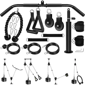 Weight  Pulley System Gym, Upgraded Fitness LAT and Lift Pulley System Attachments for LAT Pull Down, Biceps Curl Workout, Tricep, Home Gym Gravity Pulley System Set.