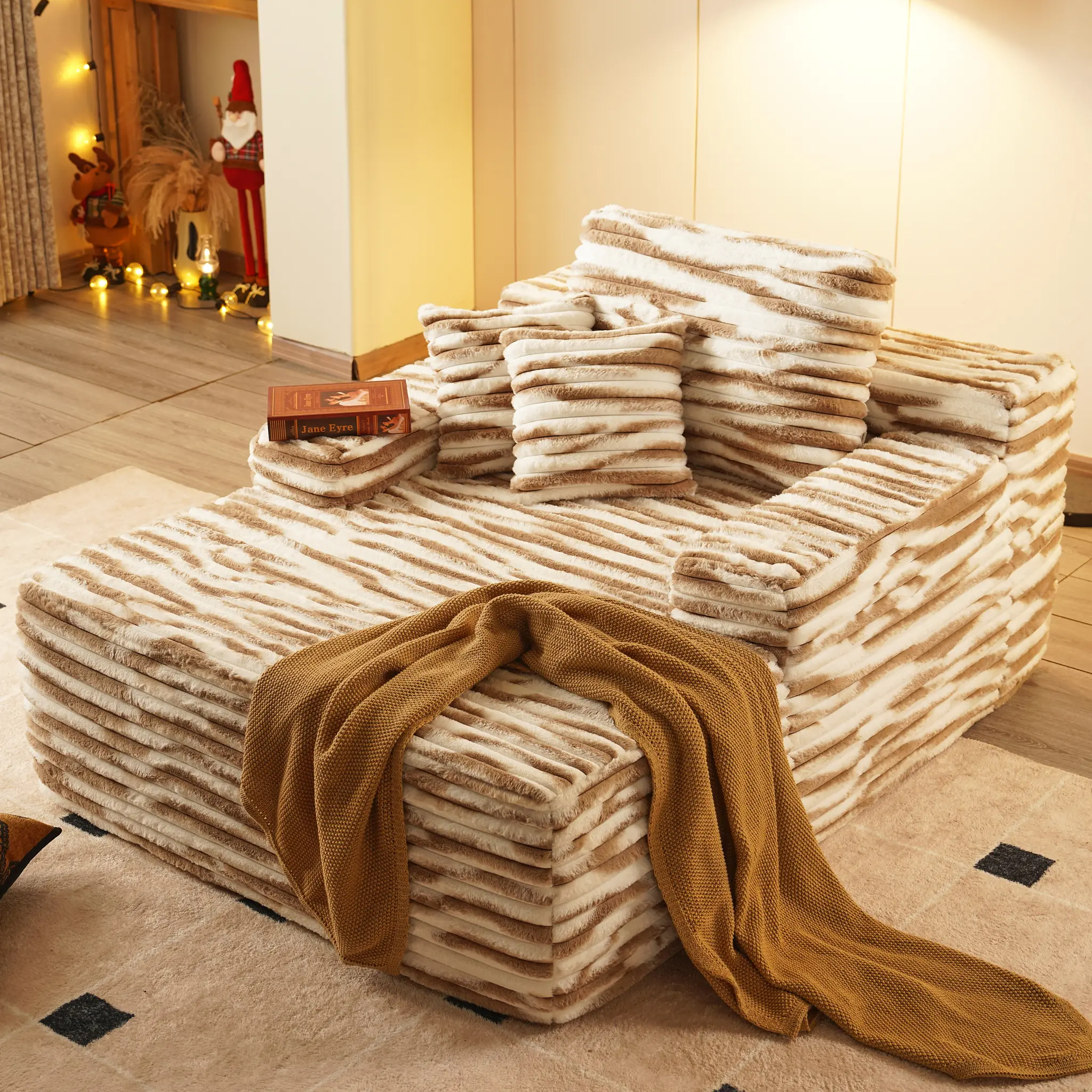 Brown Zebra Plush Corduroy