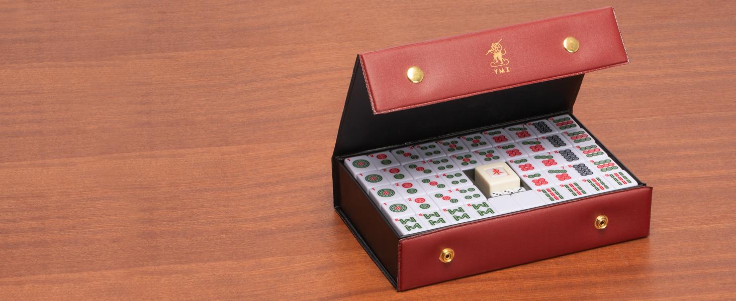 Yellow Mountain Imports Chinese Mahjong Set – Rouge Oasis – 146 Small Tiles for Chinese-Style Play