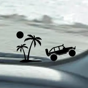 Beach with Vehicle decal - windshield Easter egg for Jeep Wrangler