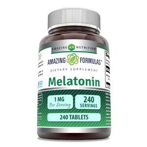 Amazing Formulas Melatonin 1 Mg Supplement | 240 Tablets | Non-GMO | Gluten-Free | Made in USA