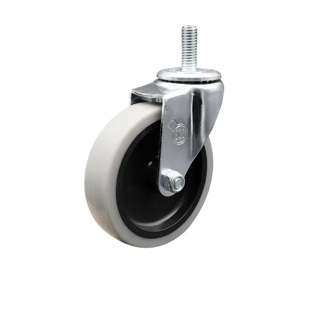Service Caster SCC-TS05S410-TPRS-M815 4 in. Swivel Thermoplastic Rubber Caster Wheel with 8 mm 1.25 TPI x 1.5 in. Threaded Stem Caster