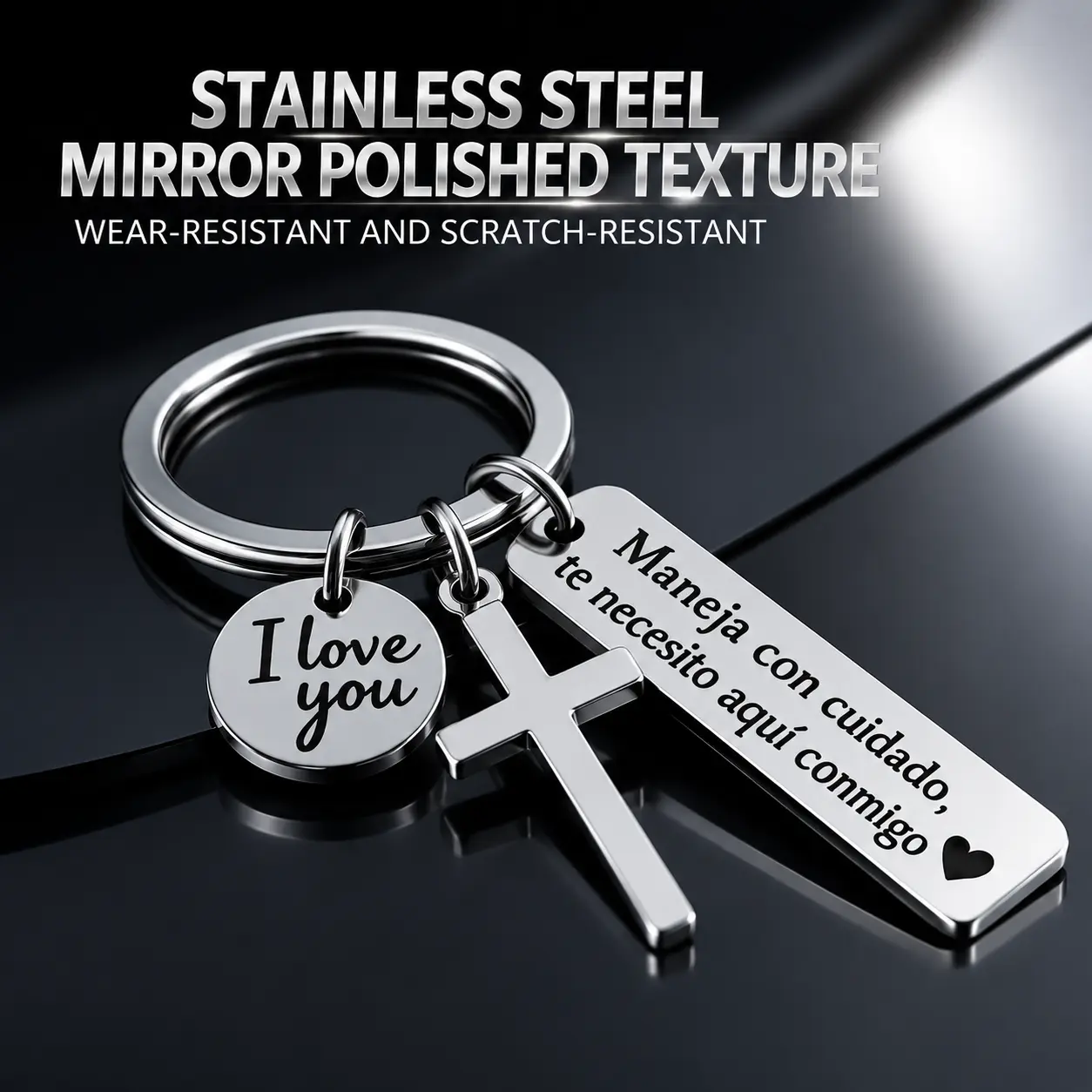 Classic "I Love You" Drive Safe Keychain - Stylish Romantic Letters Key Accessory, Gifts for Couples (Anniversary, Birthday) Drive Safe Keychain - Personalized Pendant Keyring, Gifts for Boyfriend, Birthday Gifts for BF, Christmas Valentine's Day Present