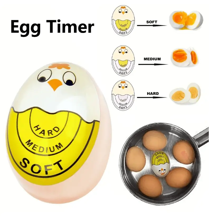1pc Egg Timer for Perfect Cooking, Soft Medium Hard eggs Indicator,  Features A Color Changing Indicator To Accurately Measure How Hard Or Soft The Yolk, Cook Perfect Eggs,Food Safety Timing Tool,Kitchen Gadget For Restaurants