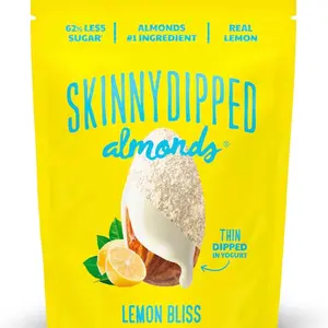 SkinnyDipped Lemon Bliss Yogurt Covered Almonds, Healthy Snack, Plant Protein, Gluten Free, 1lb Bulk Bag (Pack of 1)