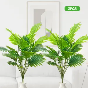 Realistic Tropical Palm Tree Artificial Plants 2 Piece Set, Lifelike Fake Plant, DIY Assembly, Durable Plastic Leaves, Modern Design, Indoor Outdoor Decor, Outdoor Faux Plants