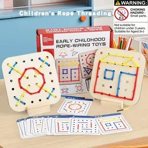 Wooden Lacing Toy Set for Kids, Montessori Busy Board, Sensory Activity Board, Preschool Busy Board, Early Learning Hand-Eye Coordination Game, Fine Motor Skills Development, Birthday Gift, Christmas Present