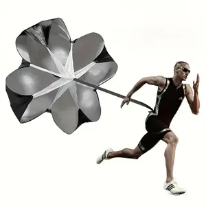 [Resistance Running Parachute] Black Resistance Running Parachute with Free Carrying Bag - Exercise Speed Training Parachute for Teens & Adults, Portable Fitness Equipment for Soccer, Football, Basketball, Volleyball - Improve Agility, Acceleration & Endu