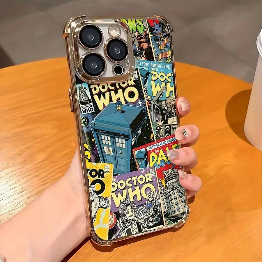 Sci-fi TV Series D-octor W-ho theme Phone Case For iPhone 17/16/15/14/13/12/11/Pro/ProMax/Plus/17Air,Samsung S26/S25/S24/S23/S22/Plus/Ultra/Fe/S25Edge,Four-corner Airbag Electroplated Anti Drop Soft Case,The Perfect Gift,TV Accessories
